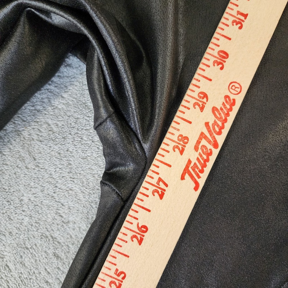 SPANX- Faux Leather Hip-Zip Leggings Black Size Large Pants Front Zip - Picture 11 of 12